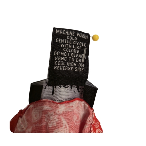 JUSTIFY Bandana V Neck Cami Tank Faux Wrap Button Front Top Red Paisley Size 1X - Picture 7 of 10